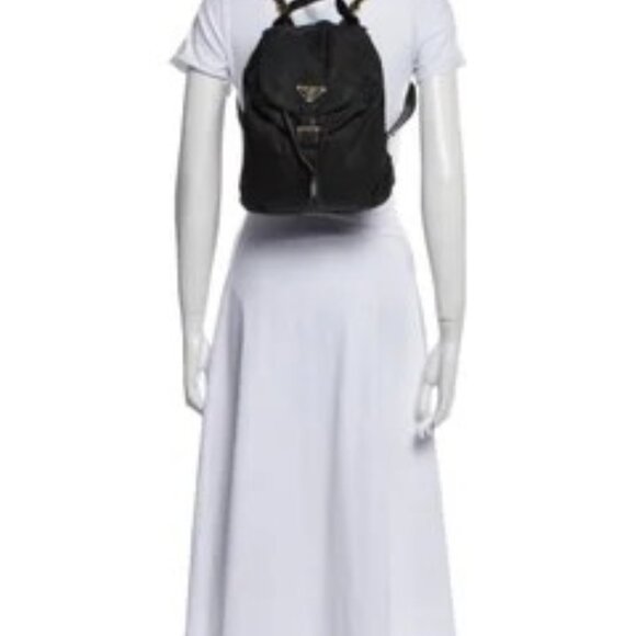 Rare Vintage Prada Small Tessuto Backpack Bag with Chain B4821 - Picture 10 of 16